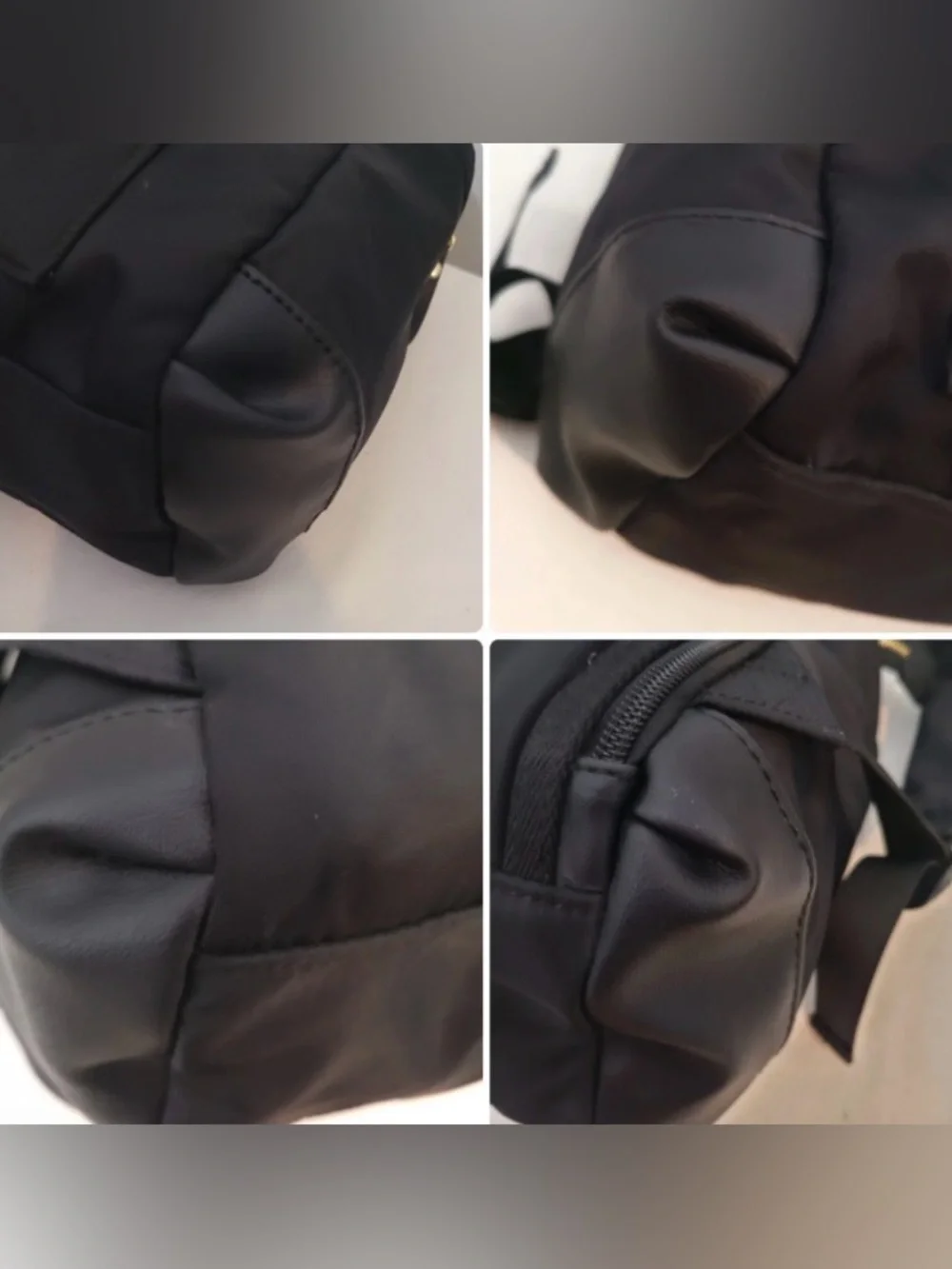 Tutilo Boost Backpack Black Nylon Vegan Leather Trim Laptop Bag